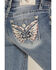 Image #2 - Miss Me Women's Medium Wash Mid Rise Americana Pocket 32" Bootcut Stretch Denim Jeans, Medium Wash, hi-res