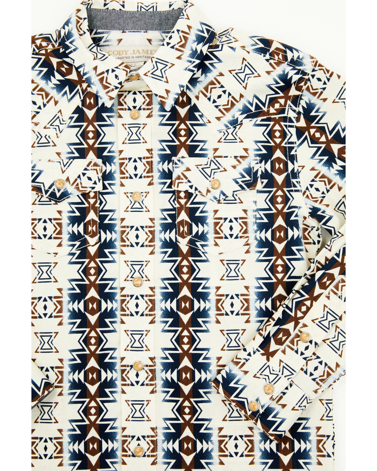 Cody James Toddler Boys' Prairie Southwestern Print Long Sleeve Snap Western Shirt
