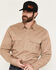 Image #1 - Hawx Men's FR Woven Long Sleeve Button-Down Work Shirt, Khaki, hi-res