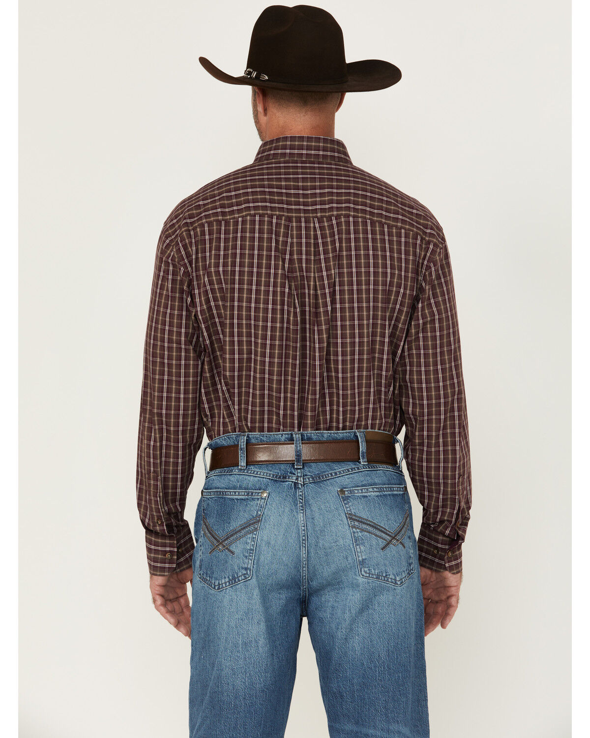 Image #4 - George Strait by Wrangler Men's Plaid Print Long Sleeve Button-Down Stretch Western Shirt - Big, , hi-res