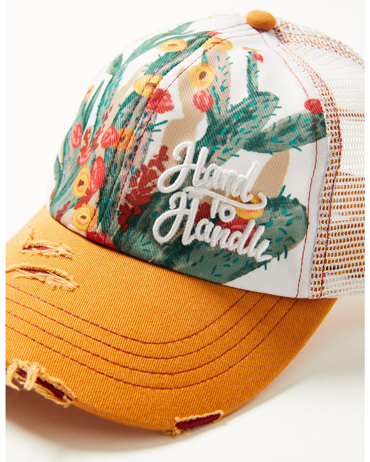 Image #2 - Shyanne Women's Hard To Handle Floral Print Mesh Cap, Medium Yellow, hi-res