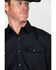 Image #4 - Gibson Men's Solid Pearl Snap Short Sleeve Western Shirt, Black, hi-res
