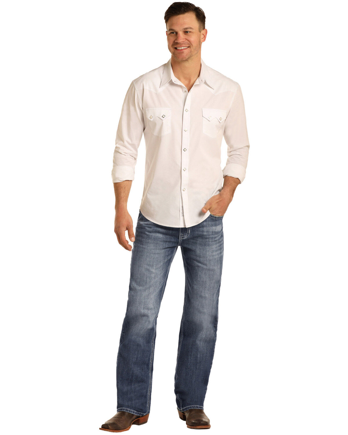 Image #2 - Rock & Roll Denim Men's Heavy V Stitch Double Barrel Vintage Relaxed Straight Jeans, , hi-res