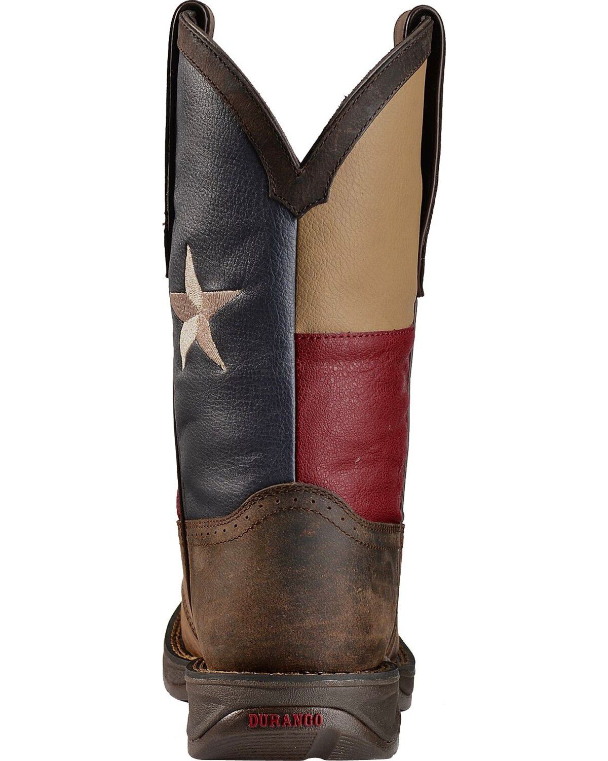 Image #12 - Rebel by Durango Men's Steel Toe Texas Flag Western Boots, Brown, hi-res