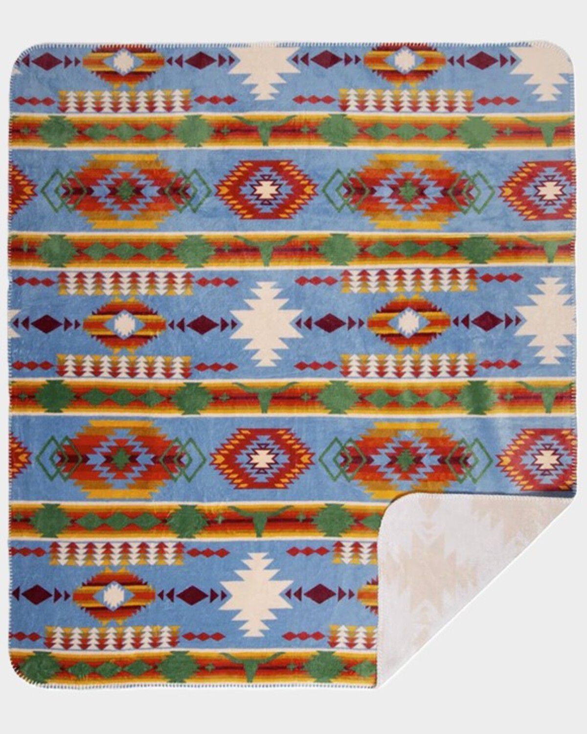 Image #2 - Carstens Home Wrangler Rio Grande Reversible Plush Throw, Multi, hi-res