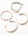 Image #1 - Shyanne Women's Agate Stone & Cactus 4pc Bracelet Set, Silver, hi-res