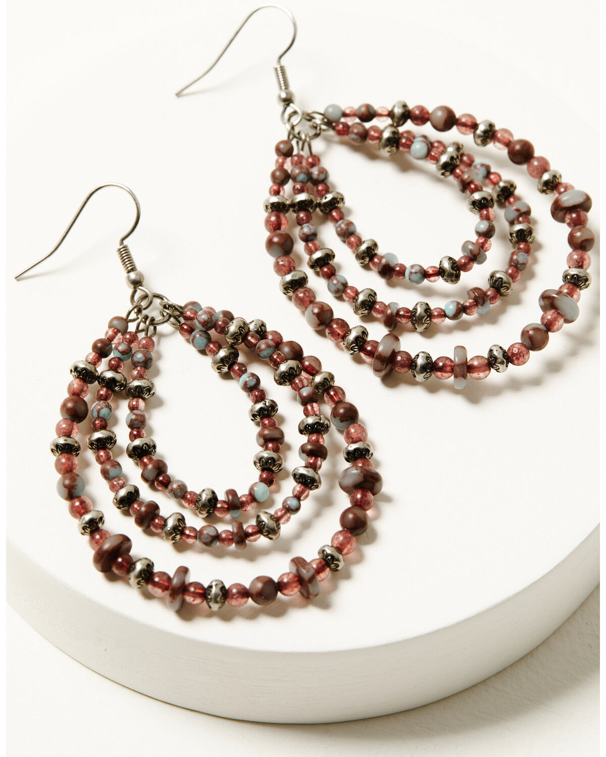 Image #2 - Shyanne Women's Strawberry Skies Beaded Earrings, Dark Pink, hi-res