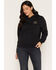 Image #2 - Troll Co Women's Burning Graphic Work Hoodie, Black, hi-res