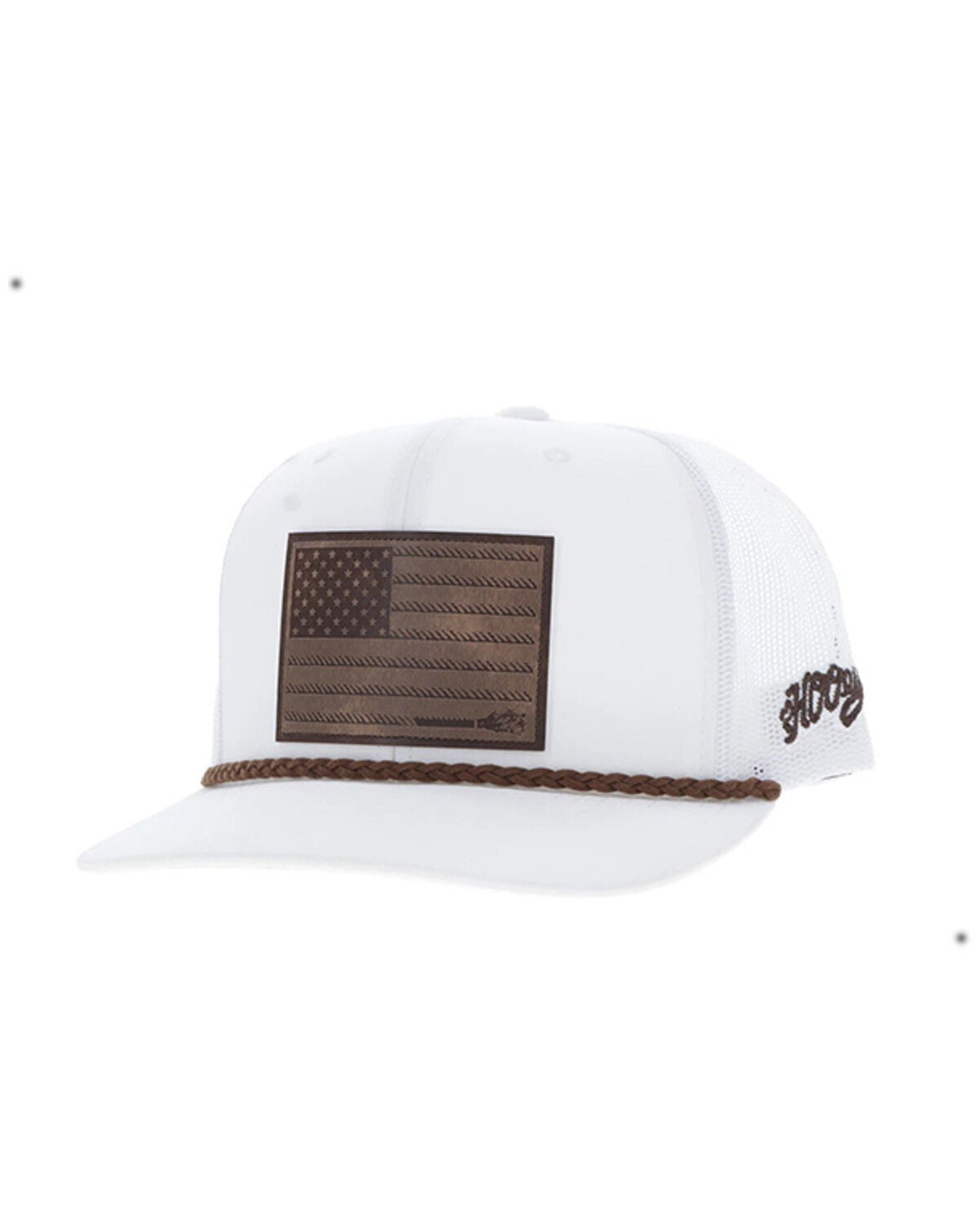 Hooey Men's Liberty Roper Trucker Cap, White, hi-res