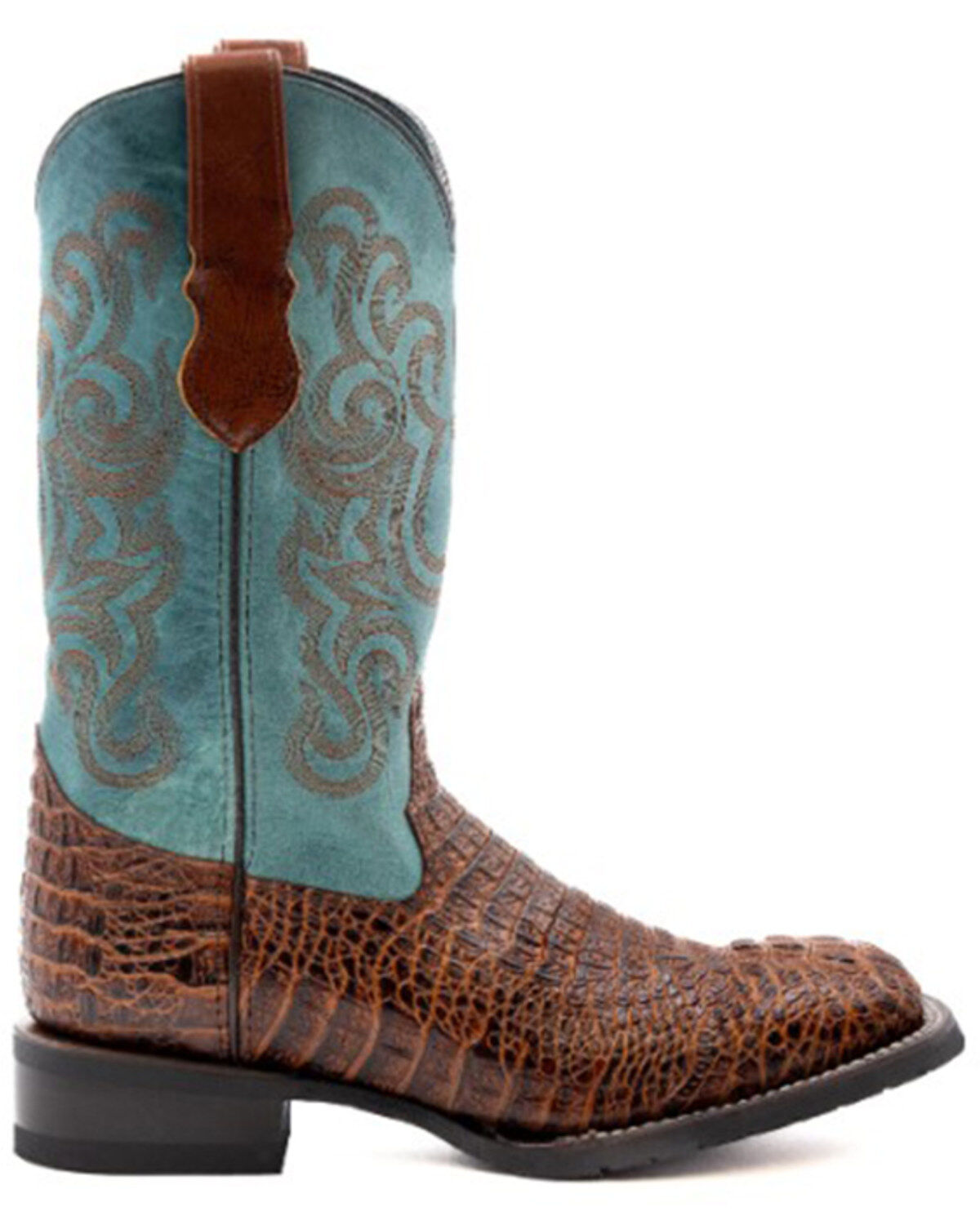 Image #2 - Ferrini Men's Caiman Print Performance Western Boots - Broad Square Toe, Rust Copper, hi-res