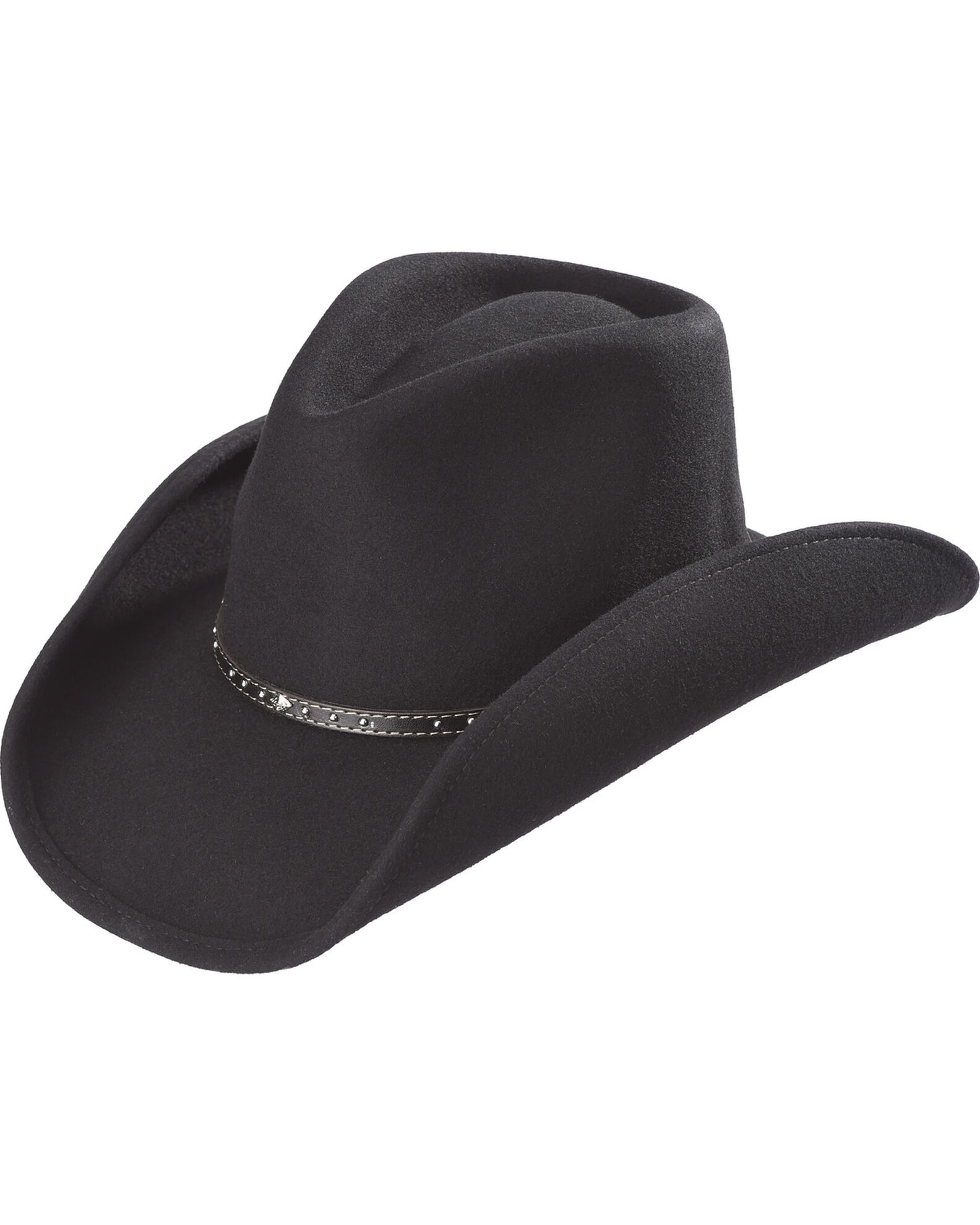 Pinch front top felt cowboy hat