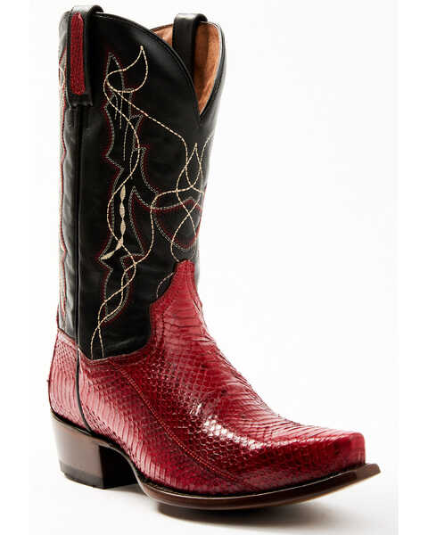 Dan Post Men's Red Water Exotic Snake Western Boots - Snip Toe, Red, hi-res