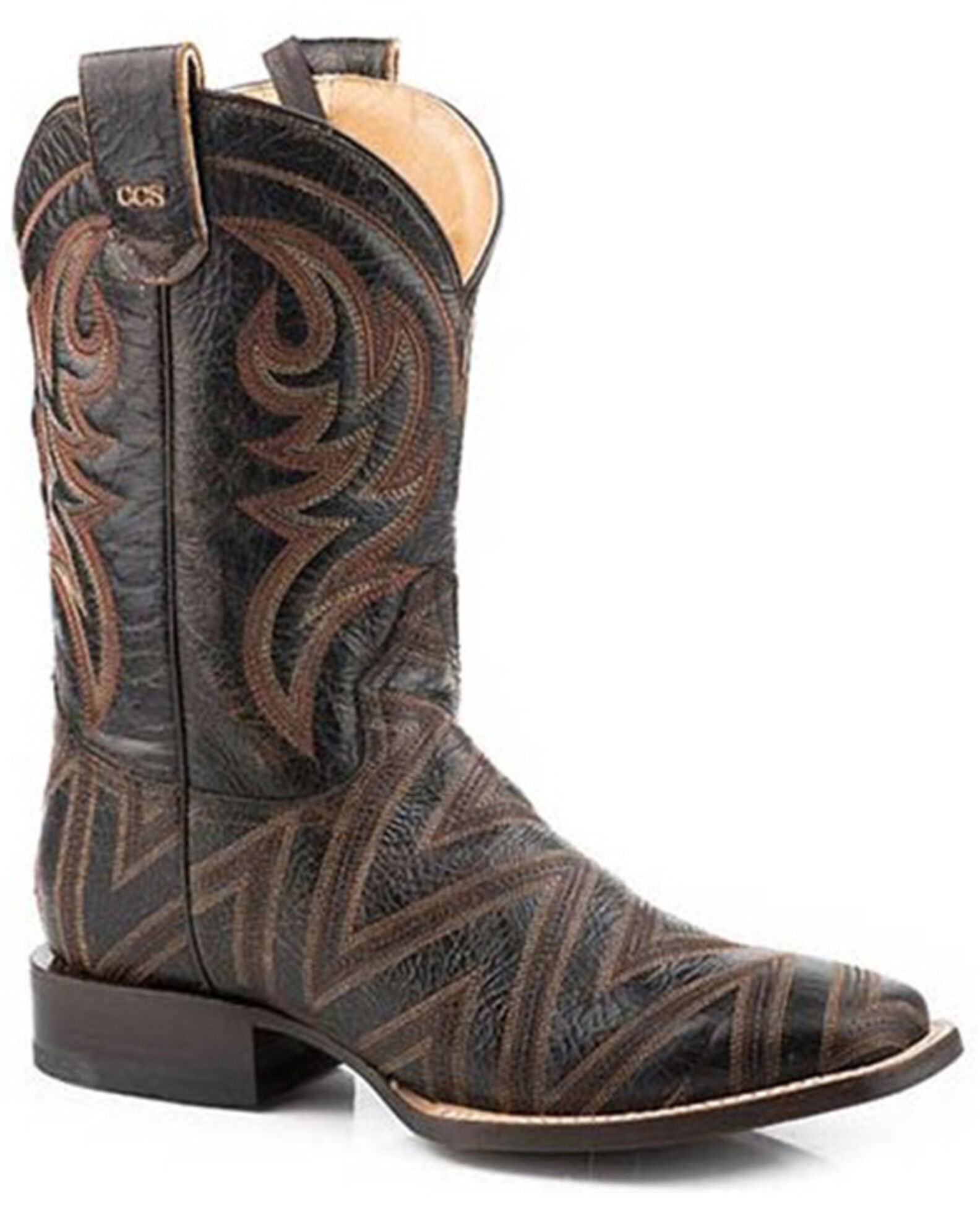 Mens cowboy top boots with crosses