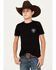 Image #2 - Ariat Boys' Cactus Flag Short Sleeve Graphic T-Shirt, Black, hi-res