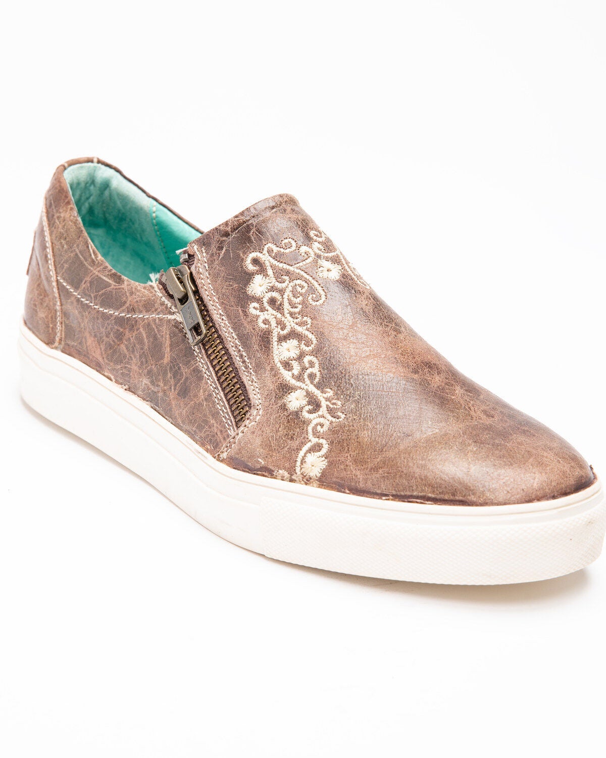 Corral Women's Bone Crater Inlay Embroidered Shoes, Brown, hi-res