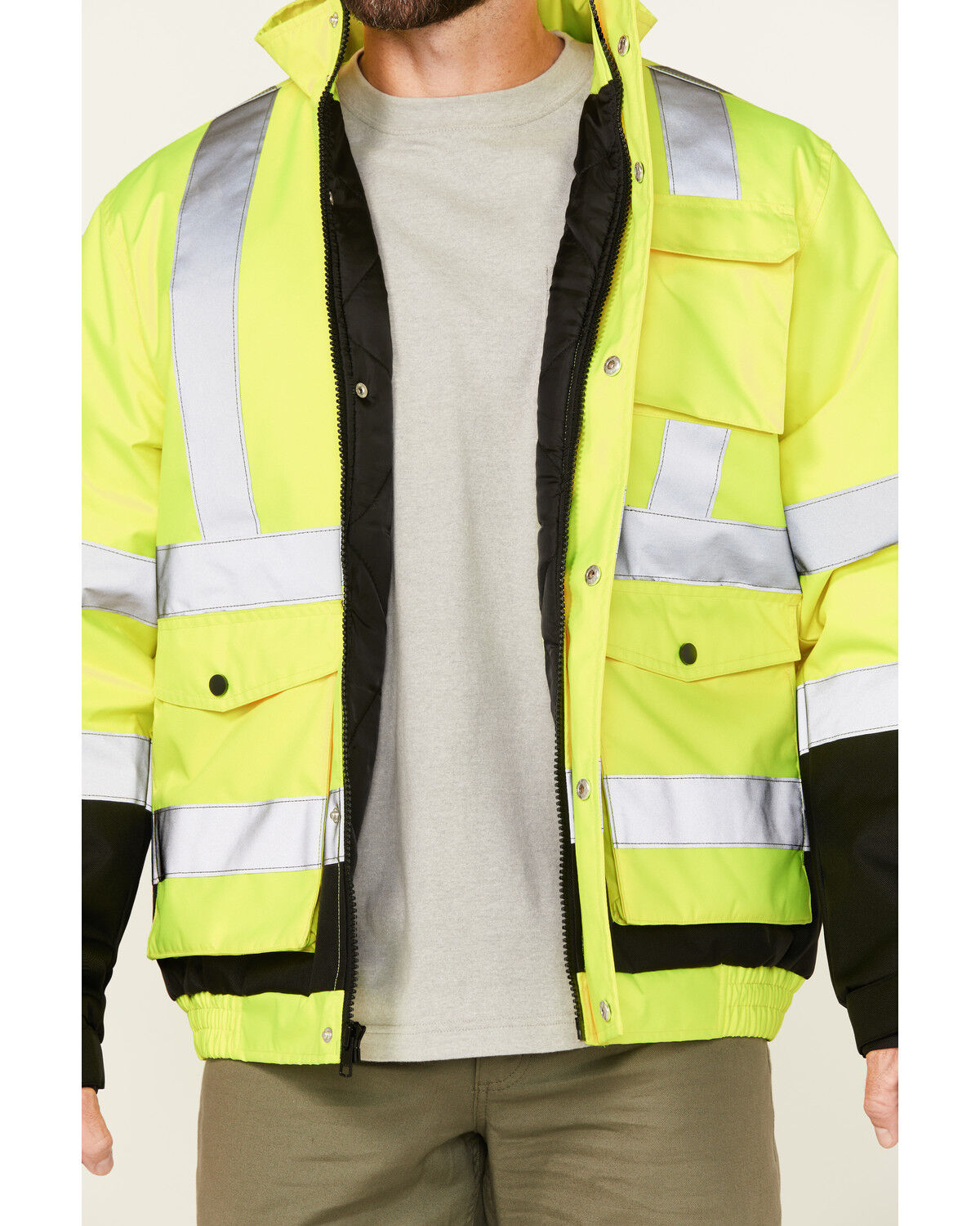 Image #2 - Hawx Men's Hi-Vis Bomber Jacket - Big, Yellow, hi-res
