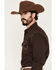 Image #2 - Wrangler Retro Men's Solid Long Sleeve Snap Western Shirt, Brown, hi-res