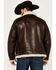 Image #4 - Scully Men's Sherpa Lined Leather Jacket , Chocolate, hi-res