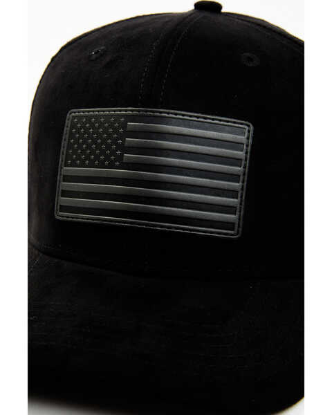 Image #2 - Cody James Men's American Flag Patch Suede Ball Cap, Black, hi-res