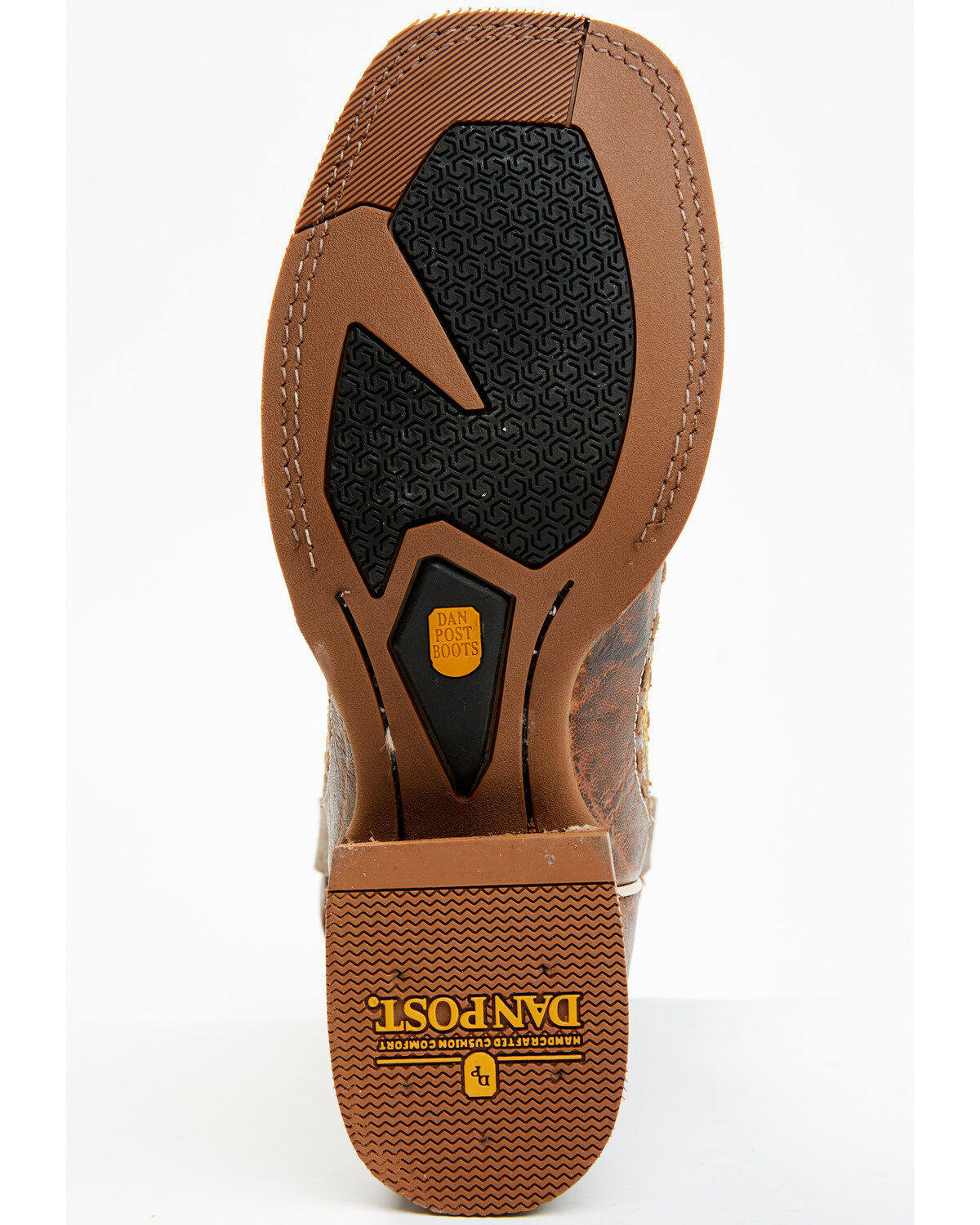 Image #7 - Dan Post Men's Inlay Embroidered Western Performance Boots - Broad Square Toe, Tan, hi-res