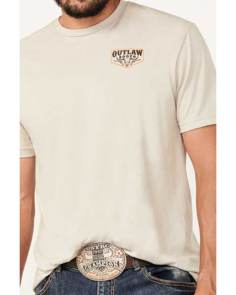 Image #4 - Cowboy Hardware Men's Outlaw Rodeo Short Sleeve Graphic T-Shirt, Tan, hi-res