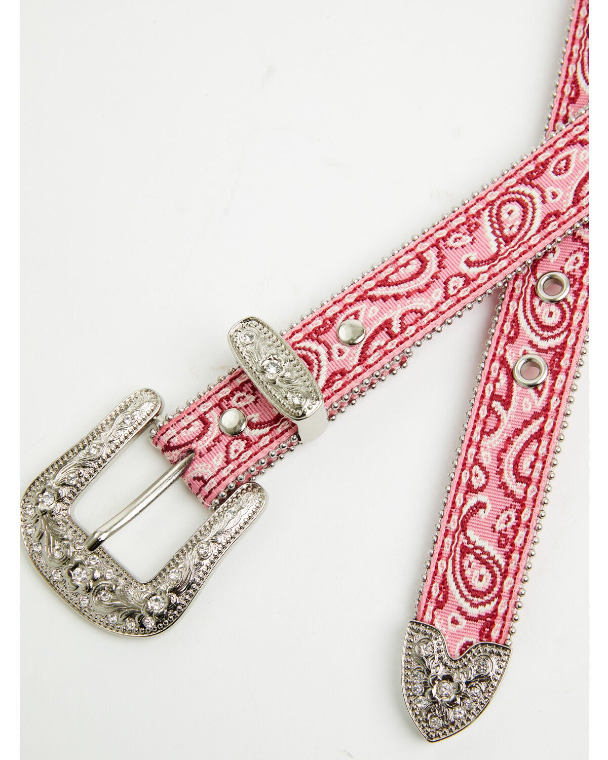 Image #2 - Shyanne Girls' Mckenna Paisley Tapestry Embellished Belt, Pink, hi-res