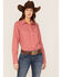 Cinch Women's Geo Print Long Sleeve Button-Down Stretch ARENAFLEX Shirt, Red, hi-res