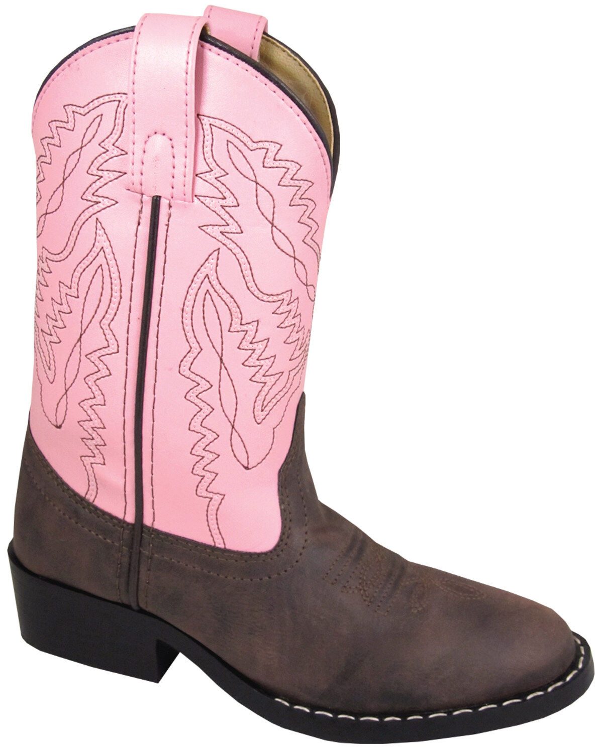 Image #1 - Smoky Mountain Little Girls' Monterey Western Boots - Round Toe, Brown, hi-res