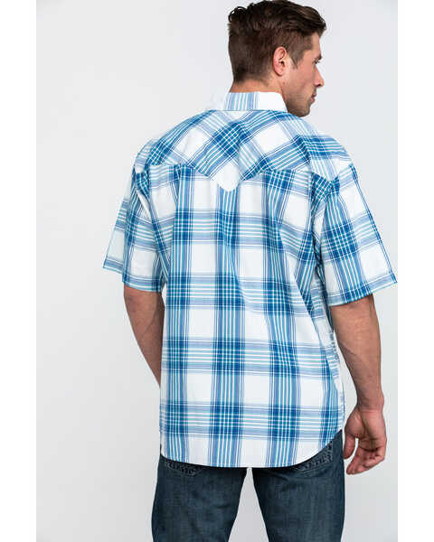 Image #2 - Resistol Men's Biscayne Large Plaid Short Sleeve Western Shirt , White, hi-res