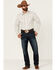 Stetson Men's Brown Vintage Dobby Plaid Long Sleeve Snap Western Shirt , Brown, hi-res