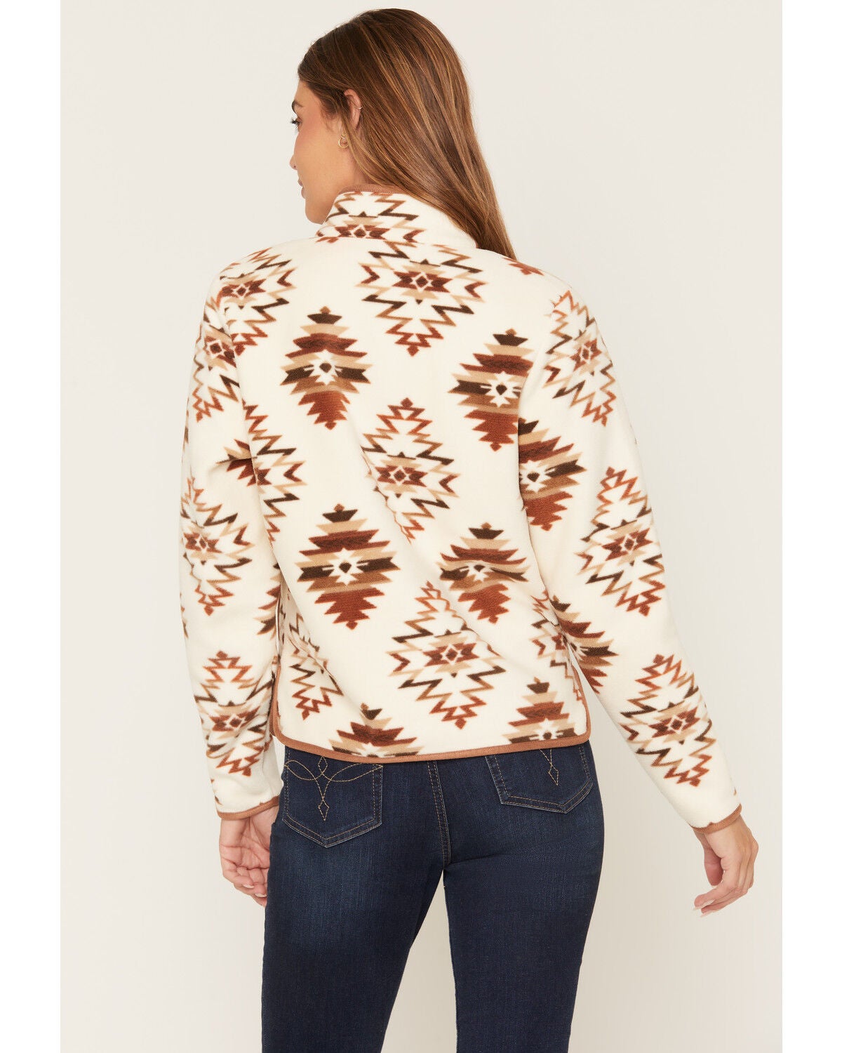 Image #4 - Shyanne Women's Southwestern Print Oversized Polar Fleece Pullover, Natural, hi-res