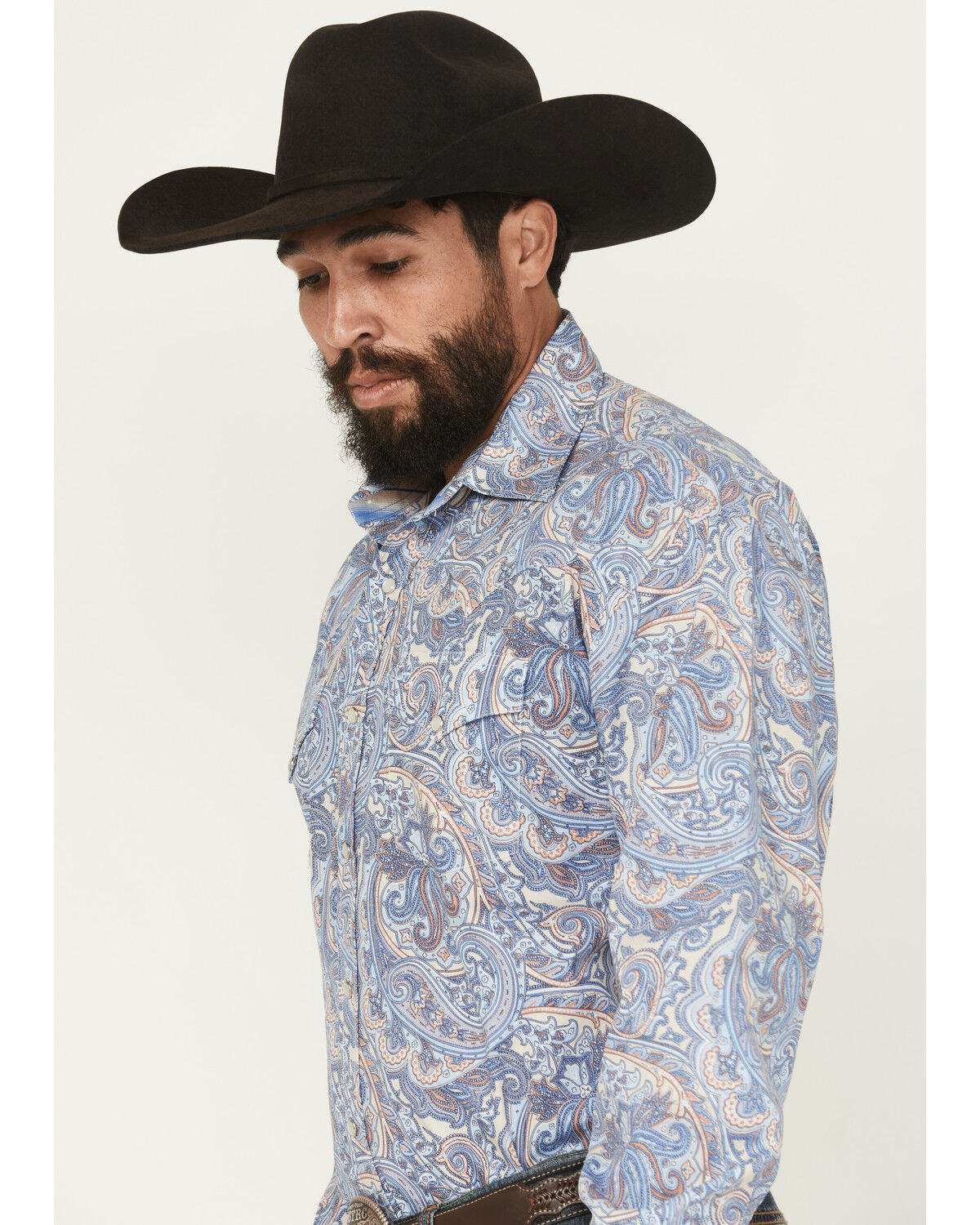 Product Name:  Stetson Men's Paisley Print Long Sleeve Snap Western Shirt