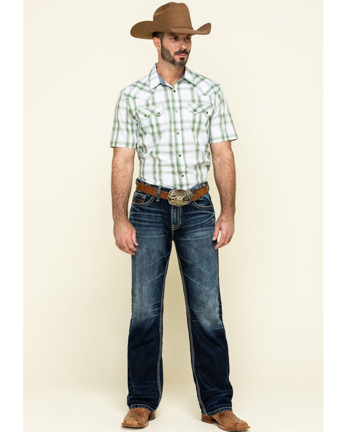 Image #6 - Cody James Men's Woodlands Large Plaid Short Sleeve Western Shirt, , hi-res