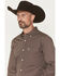 Image #2 - Ariat Men's Wrinkle Free Geo Print Fitted Long Sleeve Button-Down Western Shirt, Brown, hi-res