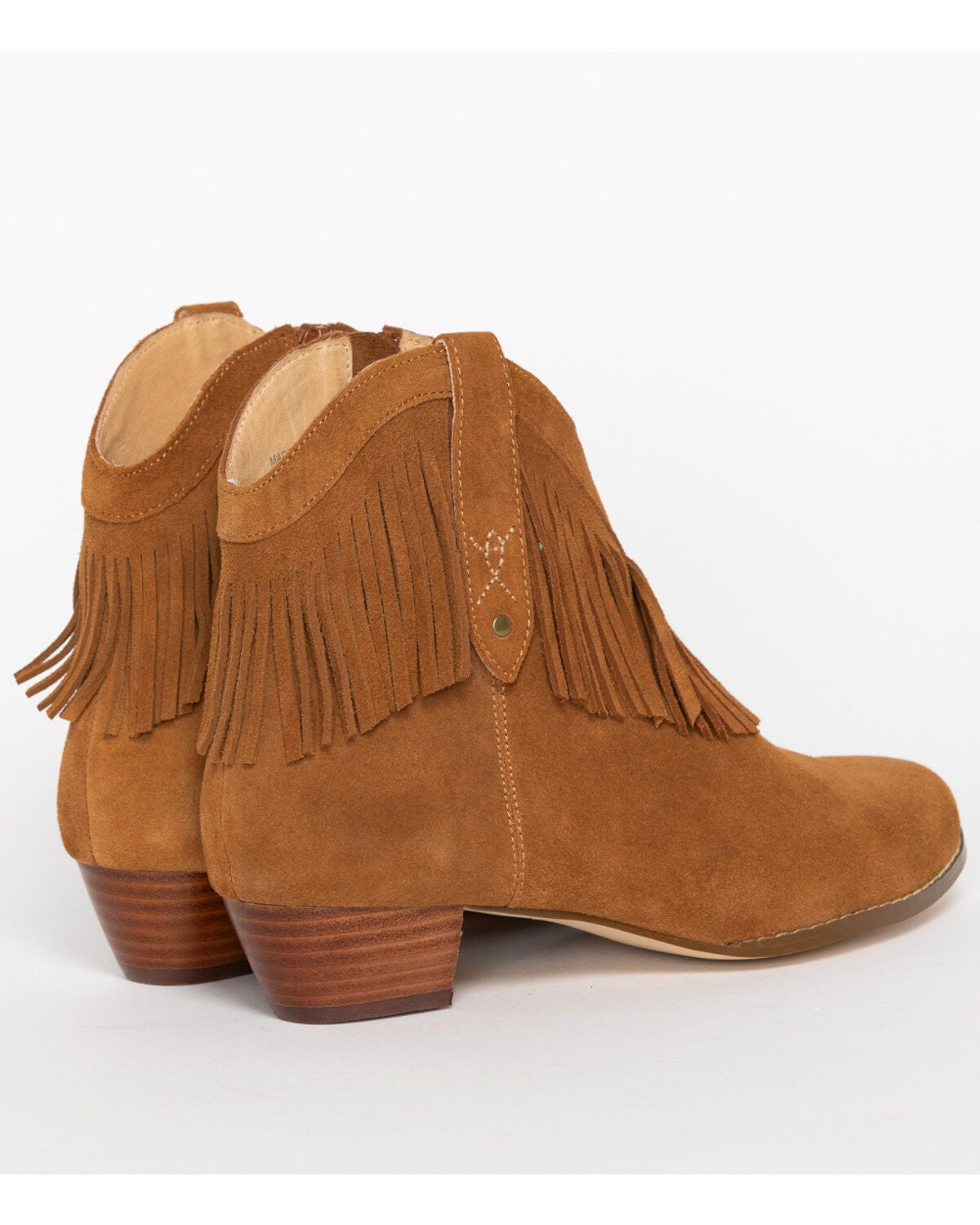 Image #3 - Shyanne Women's Fringe Suede Booties - Round Toe, , hi-res