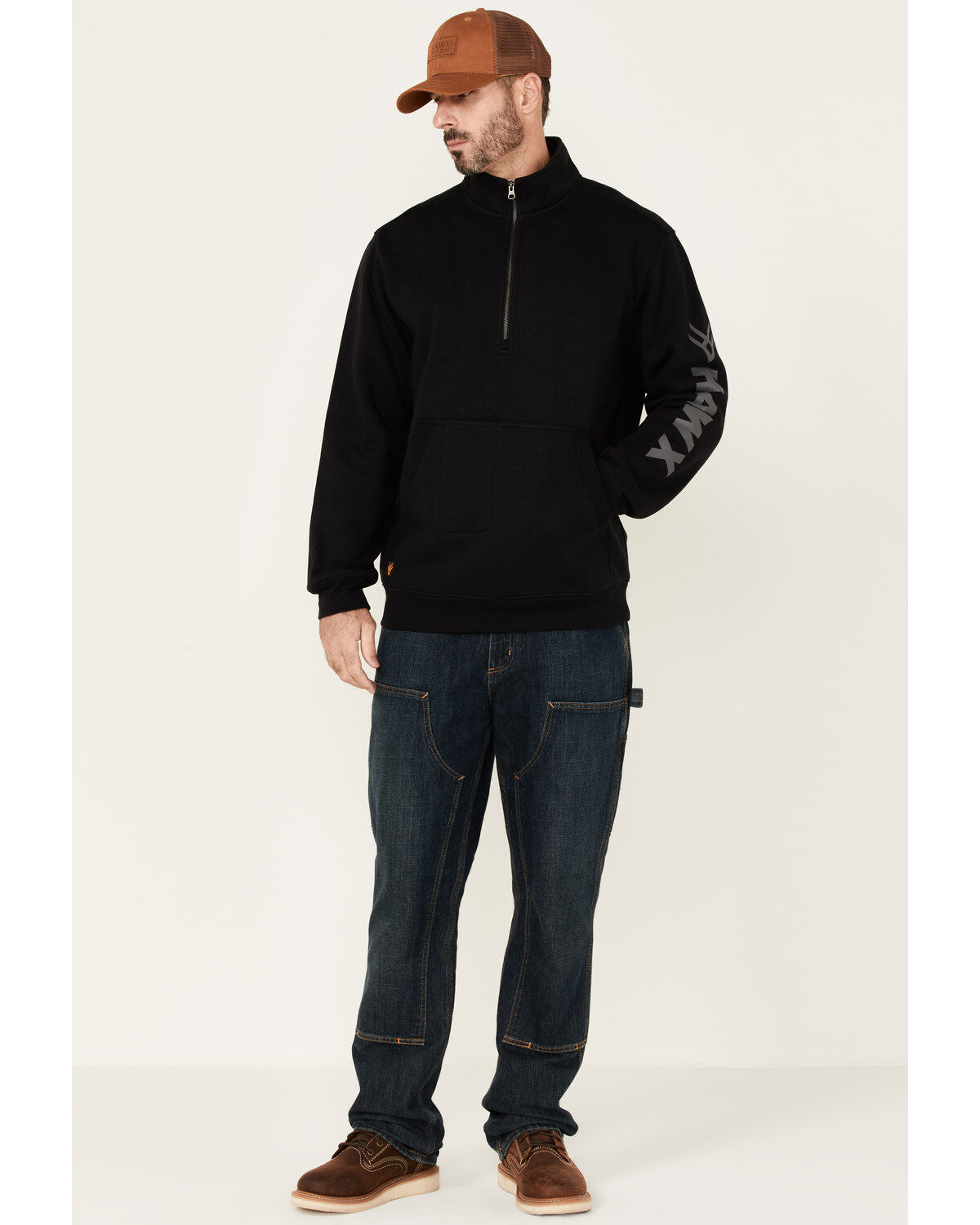 Image #2 - Hawx Men's Black Primo 1/4 Zip Work Fleece Pullover, Black, hi-res