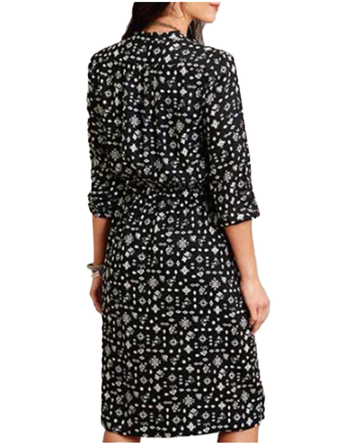 Image #2 - Roper Women's Southwestern Print Long Sleeve Midi Dress, Black, hi-res