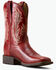 Image #1 - Ariat Women's Round Up Filly Performance Western Boots - Broad Square Toe, Red, hi-res