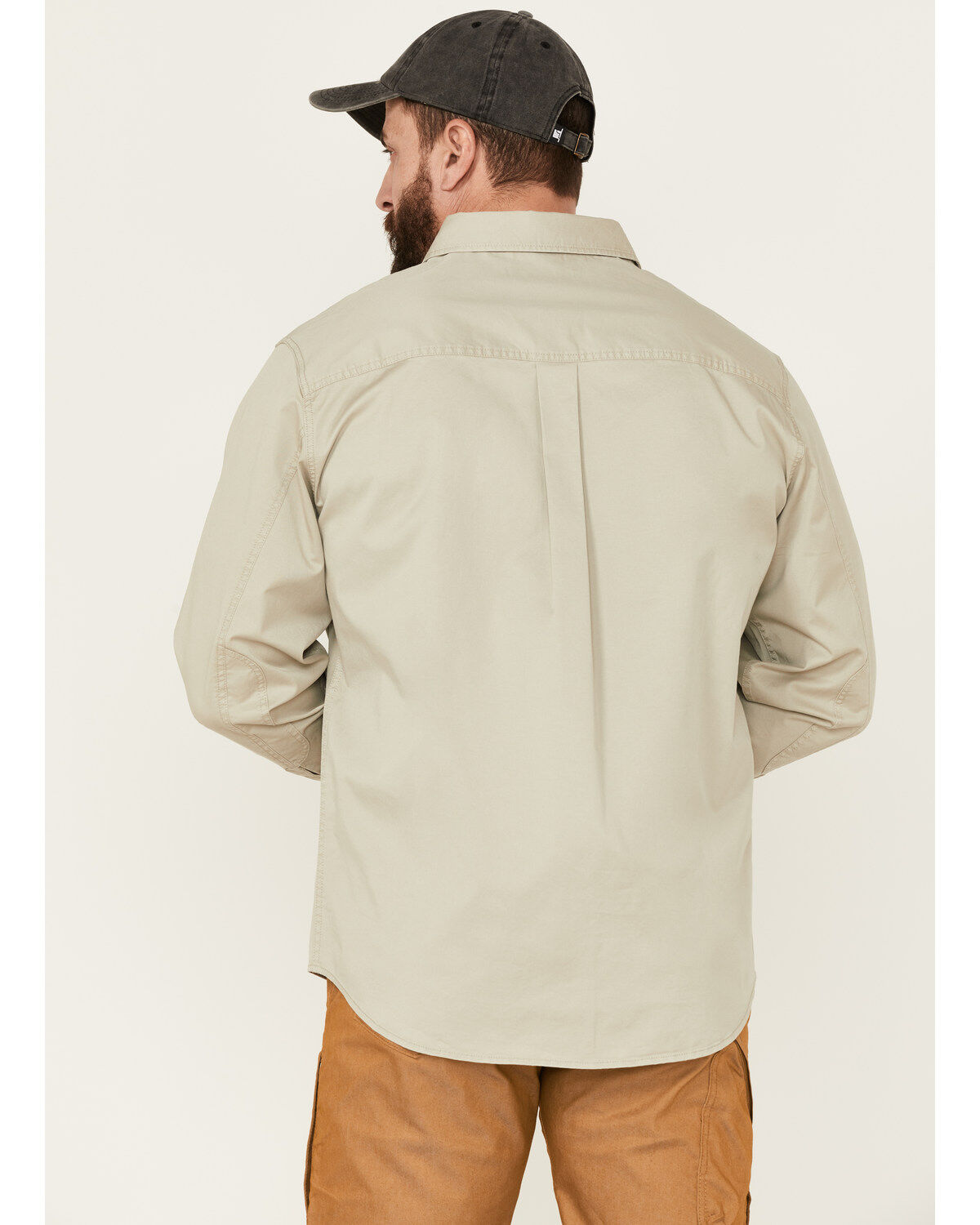 Image #4 - Brothers and Sons Men's Weathered Twill Solid Long Sleeve Button-Down Western Shirt, Sand, hi-res