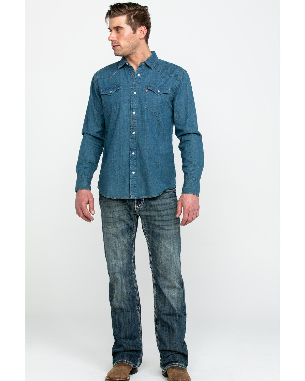 levis mens western shirts