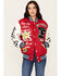 Image #1 - First Row Women's Road To Fortune Varsity Jacket , Red, hi-res