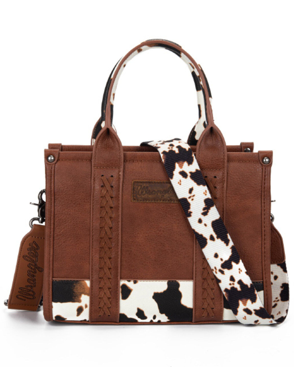 Image #2 - Wrangler Women's Whipstitch Patchwork Crossbody Bag, Brown, hi-res