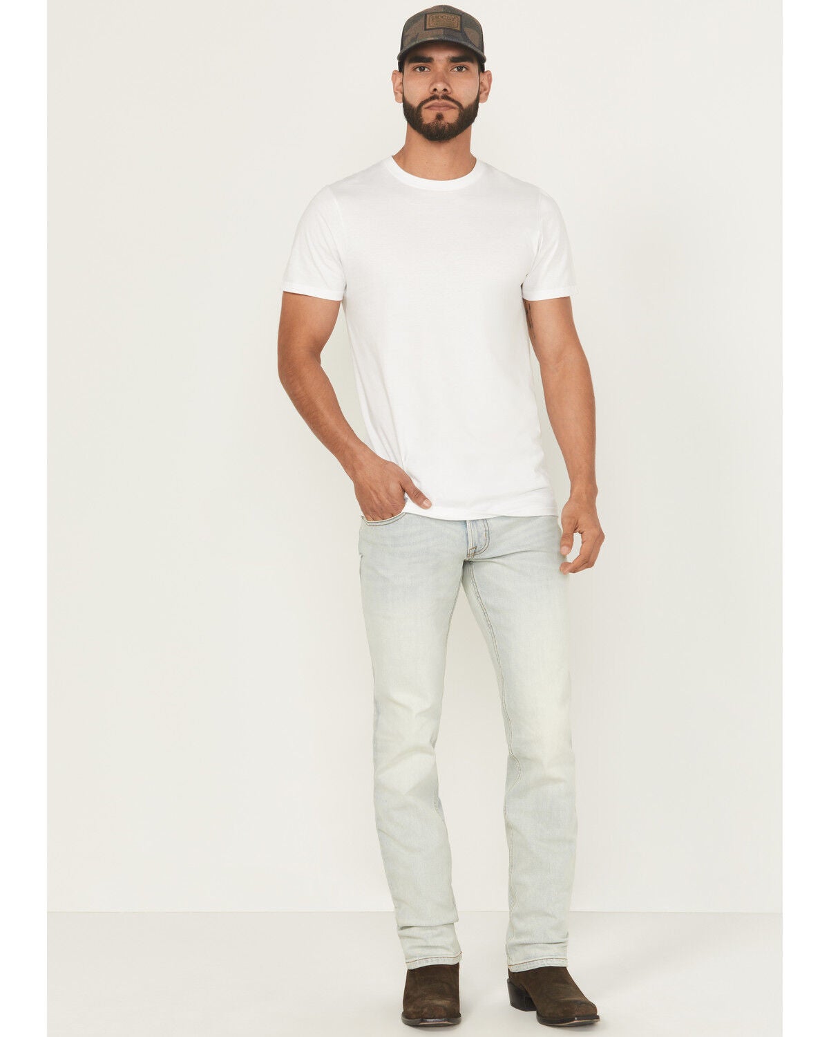 Brothers and Sons Men's Gunsmoke Wash Tucker Slim Straight Stretch Denim Jeans, Light Wash, hi-res