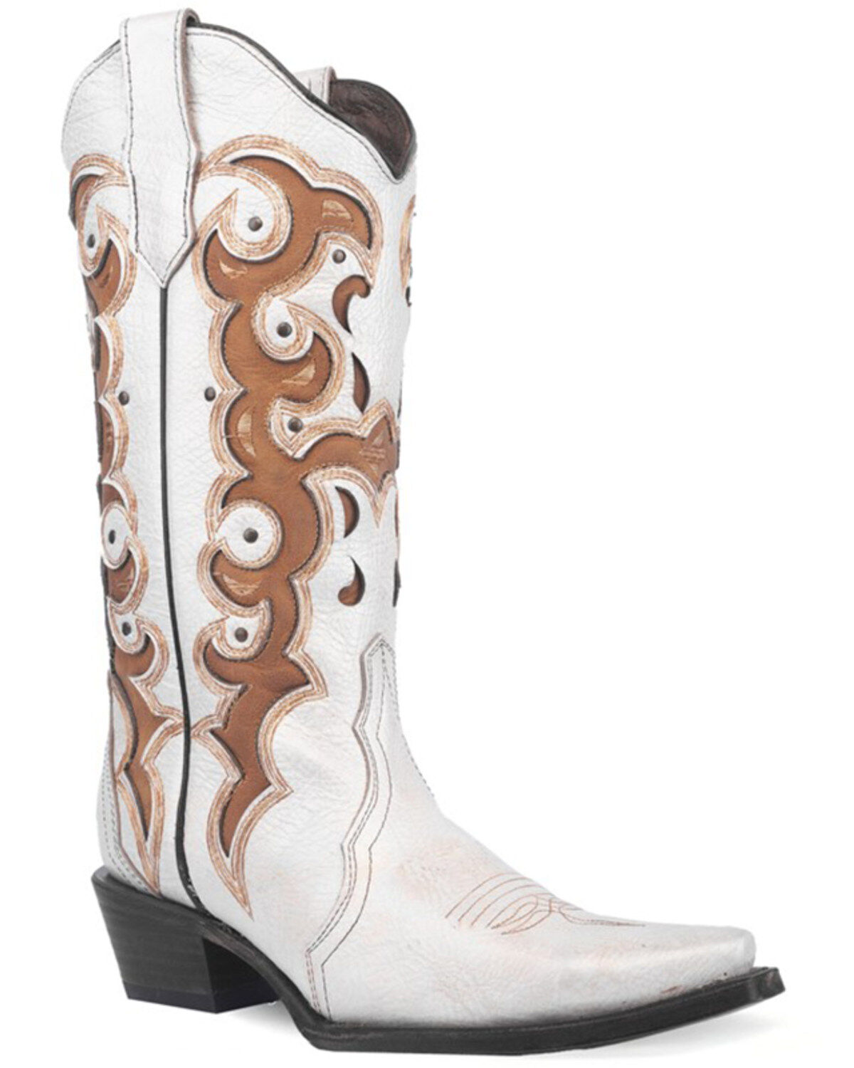 Corral Women's Inlay Western Boots - Snip Toe, White