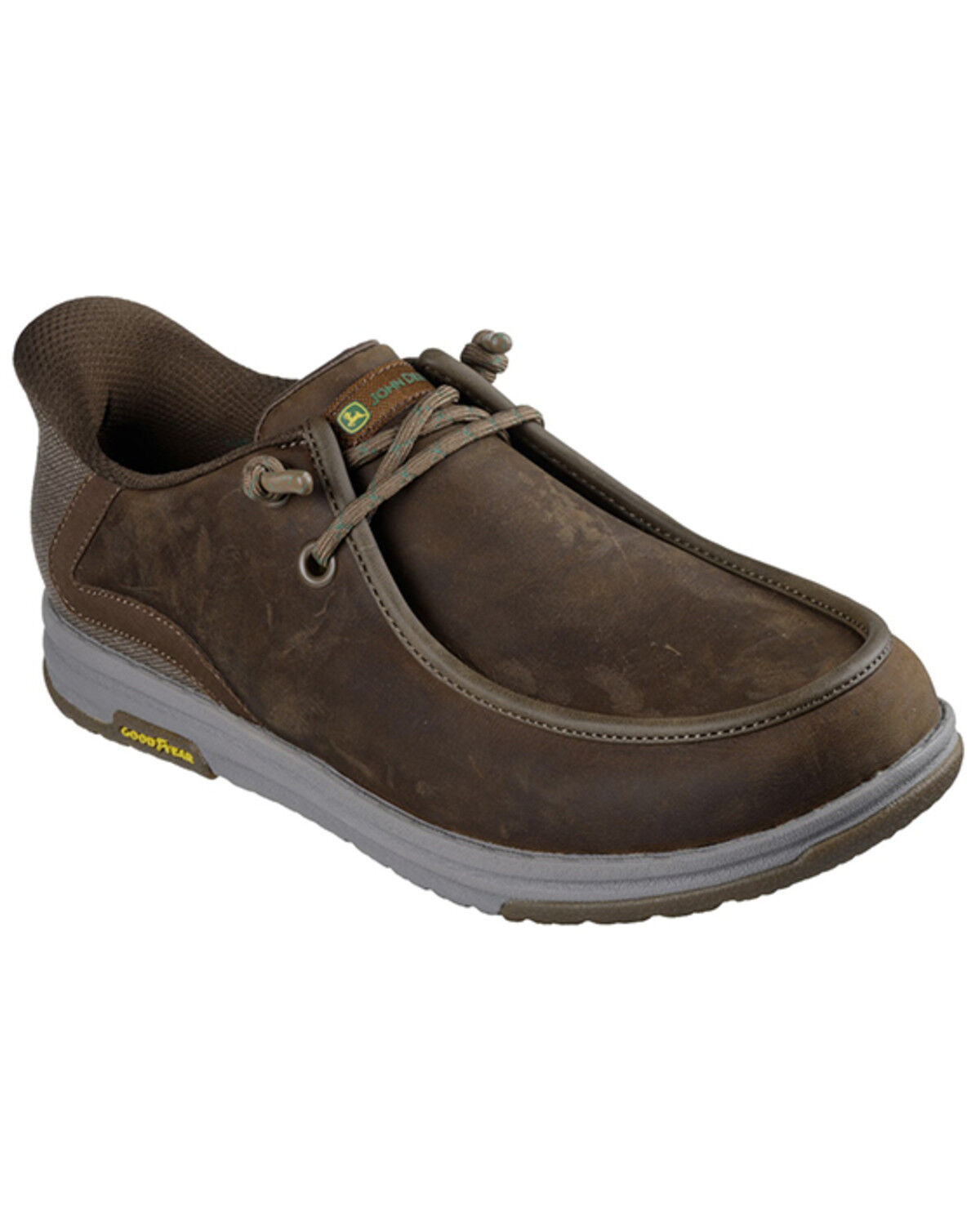 Image #1 - Skechers x John Deere Men's Relaxed Fit Melson 2.0 Slip-On Shoes - Moc Toe, Distressed Brown, hi-res