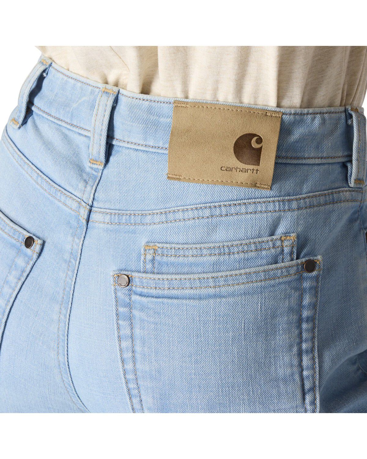 Image #4 - Carhartt Women's The Essential Stretch Denim Jeans, Light Medium Wash, hi-res