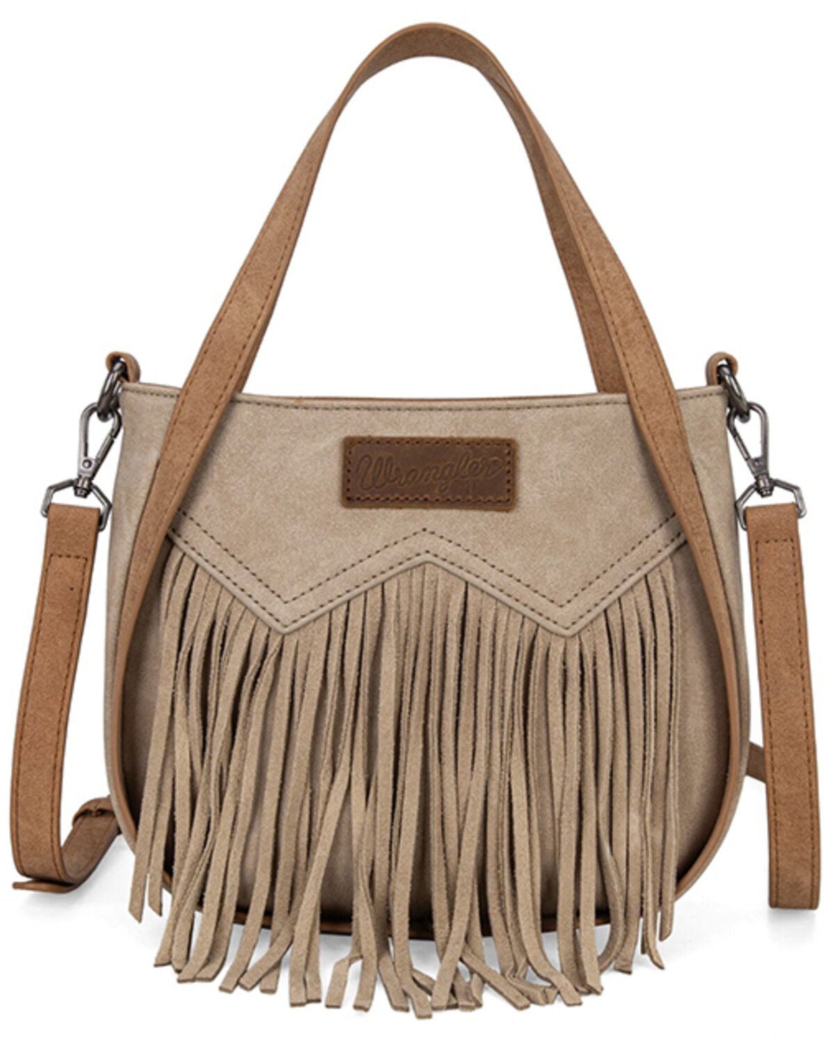Wrangler Women's Toe Tone Fringe Crossbody Bag, Tan, hi-res