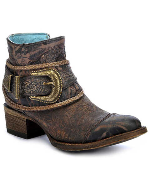 Image #1 - Corral Women's Floral Embossed Short Fashion Boots, , hi-res