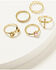 Image #1 - Shyanne Women's Cross Bow Ring Set - 5 Piece, Gold, hi-res