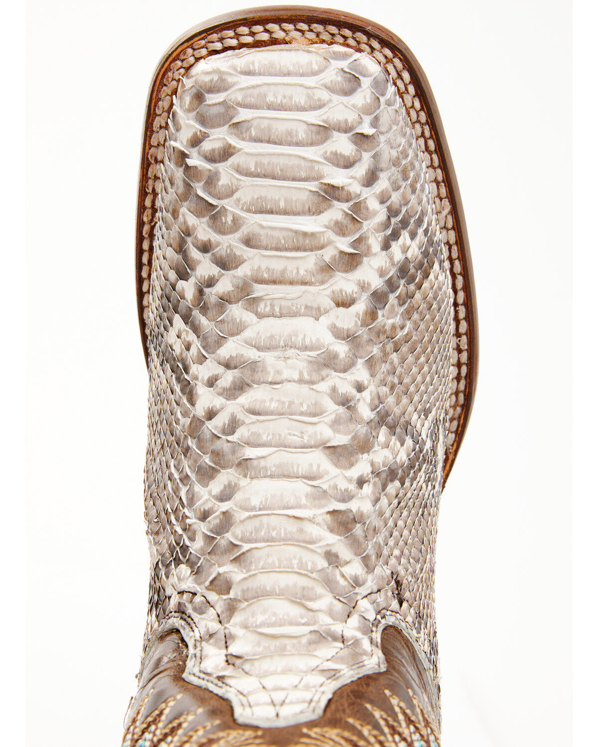 Image #6 - Dan Post Women's Back Cut Natural Python Exotic Western Boot - Broad Square Toe, Natural, hi-res